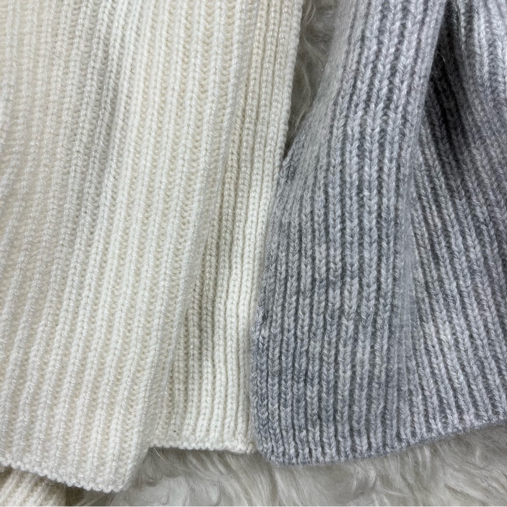 The Cashmere Project colorblock ribbed scarf 100% cashmere - Picture 4 of 5